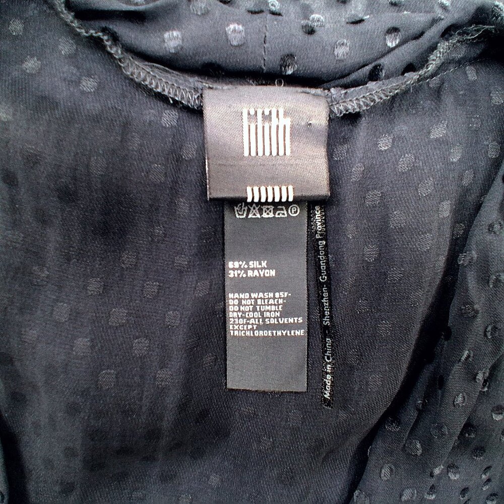 LILITH FRANCE SHEER "GUI" TOP GREY TEXTURED POLKA DOT - Picture 5 of 8
